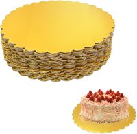 Plateaux à gâteau Eco Gold 8, 10, 12 pouces, ronds, recouverts de papier d'aluminium, bases à gâteau jetables résistantes à la graisse pour boulangerie et fête