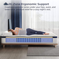 Matelas Hybride King Queen Double Taille en Latex Gel Mousse à Mémoire Ressorts Ensachés en Boîte 5 Zones Roulé pour Chambre Mobilier de Maison