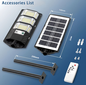 <span class=keywords><strong>Lampadaire</strong></span> <span class=keywords><strong>Solaire</strong></span> à Télécommande, Éclairage Extérieur <span class=keywords><strong>Solaire</strong></span> Étanche IP68, <span class=keywords><strong>300W</strong></span> 500W, Capteur de Mouvement Humain, Tout-en-un, Lampe de Rue LED <span class=keywords><strong>Solaire</strong></span> - Product Image 2
