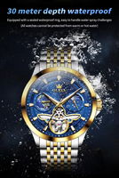 Montres automatiques mécaniques Olevs 6705, étanches, aiguilles lumineuses, chronographe, calendrier, montres-bracelets pour hommes, Montre Relojes Homme
