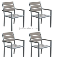 Ensemble de jardin pour patio toutes saisons, table et chaises de restaurant, meubles d'extérieur en bois plastique