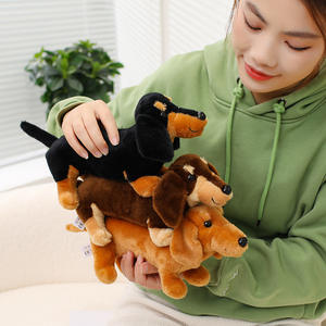 Boneka Anjing Dachshund Super Lembut Unisex, Boneka Kecil Realistis yang Lucu untuk Menenangkan, Isi Kapas PP dan Jaring untuk Mengurangi Stres - Product Image 3