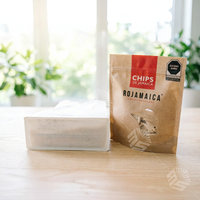 Sachet en papier kraft biodégradable, étanche et refermable, avec fenêtre et fermeture éclair, pochette alimentaire autoportante pour l'emballage de snacks