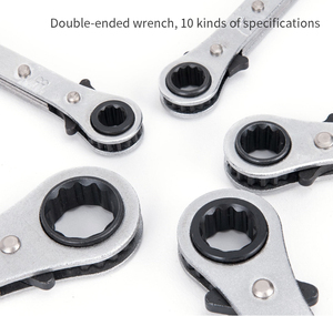 5-Piece Combination Ratchet <strong>Spanner</strong> Metric Sizes <strong>Double</strong> Ring Wrench Set - Product Image 5