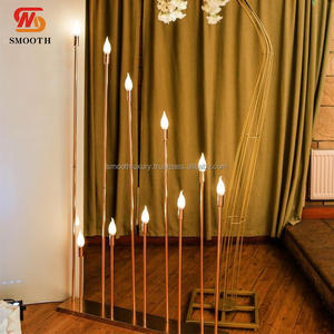 Smooth Wedding Stage Props 10 Heads Walkway Aisle Gold Metal Wedding <b>Led</b> Lights for Event Candelabra Lights - Product Image 1