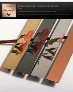 <span class=keywords><strong>Profilé</strong></span> d'angle décoratif en acier inoxydable, profil en T en métal, garniture de bordure de <span class=keywords><strong>carrelage</strong></span>, accessoires pour <span class=keywords><strong>carrelage</strong></span> et meubles - Product Image 6