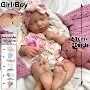 20 inç Koyu Loulou Emzikli Tam Silikon Bebek Bebek Gerçekçi Amiral Gemisi Yeniden Doğmuş Bebekler Kızlar için Koleksiyoncu Çocuklar için Hediye Düşük Minimum Sipariş Adedi - Product Image 4