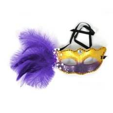 VCMP7WIG Perruque vénitienne demi-visage violette pour masques de fête de cosplay fabriqués avec de la dentelle en plastique pour masque de mascarade Happy Event - Product Image 1