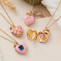 Collier pendentif pêche rose ouvrable cuivre résistant au ternissement Style doux mode pendentif colliers en gros