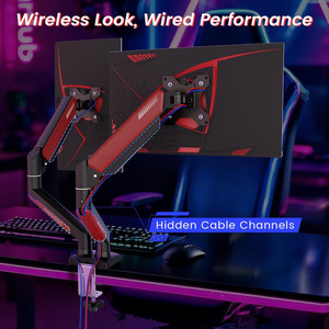 360 ° xoay màn hình kép gắn cánh tay chơi game cho màn hình máy tính 13-32 "và lên đến 22 lbs xoay với C kẹp và Grommet cơ sở - Product Image 5