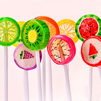 Sucettes en forme de fruits, 40 pièces, fraise, Orange pastèque, saveur de fruits plat, cristal dur, bonbons bonbons bonbons