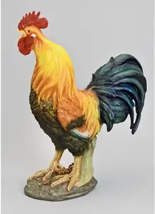 राल शिल्प बड़ा मुर्गा प्रतिमा उद्यान देश खेत मुर्गा पशु सजावटी मूर्ति संग्रह उपहार घर सजावट