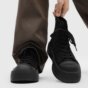 Men Canvas Shoes 2026 New Spring Trendy Versatile Thick Sole Sports Casual Big Toe <b>High</b> <b>Top</b> <b>Sneakers</b> - Product Image 3