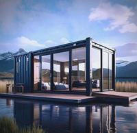 Maison modulaire élégante en conteneur, design moderne, anti-corrosion, résistante au vent, structure en acier durable, installation rapide