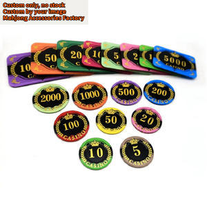 Set <span class=keywords><strong>di</strong></span> Fiches da Poker <span class=keywords><strong>di</strong></span> Alta Qualità, Forme Rotonde e Quadrate, Stampa a Colori, Gettoni da Casinò Personalizzati, Fiches da Poker in Acrilico con Stampa in Oro - Product Image 1