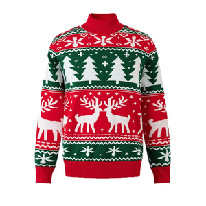 <span class=keywords><strong>Pull</strong></span> de Noël personnalisé pour <span class=keywords><strong>homme</strong></span>, anti-plis, anti-rétrécissement, motif 3D, polyester/coton, avec logo sur le devant, le dos et le col, pour les fêtes d'hiver - Product Image 1