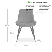 Chaise de salle à manger en velours à dossier haut pour salle à manger, durable, directement de l'usine