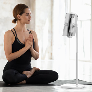 Adjustable Aluminum Alloy Tablet <b>PC</b> <b>Stand</b> Desktop Height Adjustable Rotatable Support For Yoga Fitness Workout - Product Image 1