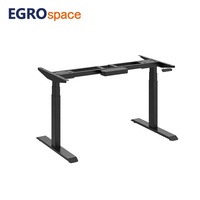 Bureau assis-debout réglable EGROspace, réglage de la hauteur du bureau, électrique, double moteur, bureau debout électronique