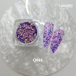 Poudre à paillettes réfléchissante scintillante pour ongles, 12 couleurs, DIY - Product Image 3