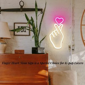 Lettres néon LED en forme de cœur, à intensité variable, alimentées par USB, lumière d'ambiance, décoration de vitrine, lumière indicatrice de rue, personnalisable 5V - Product Image 5