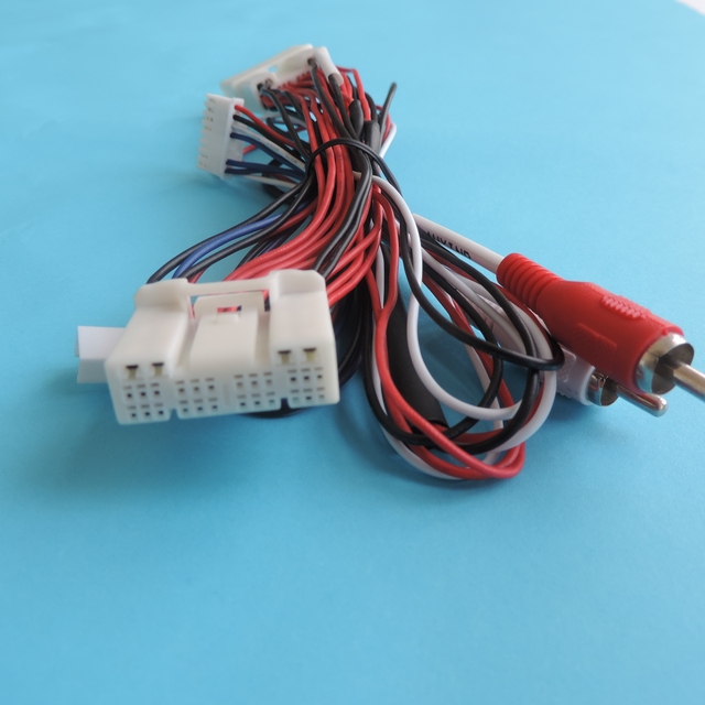 Custom Auto Car Stereo Radio Cable 2 3 4 5 6 7 8 9 10 12 14 16 18 20 22 24 28 30 Pin Rca 3.5mm Jack Antenna Wire Harness Loom