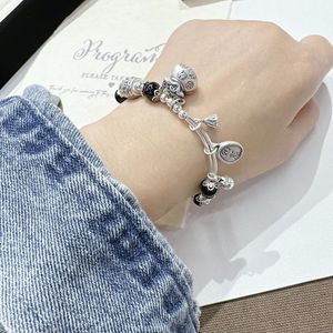Vintage Style Agate Money Bag Bracelet S925 Sterling <b>Silver</b> Antique Lotus Seedpod <b>Charm</b> For Women Lucky Wealth Fortune Jewelry - Product Image 3