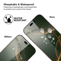 Protecteur d'écran en verre trempé 9H anti-lumière bleue pour téléphone portable iPhone 16 Pro