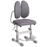 Chaise d'étude pour enfants réglable en hauteur, double dossier, roulettes à verrouillage par gravité, siège inclinable manuel et pivotant pour la maison et l'école