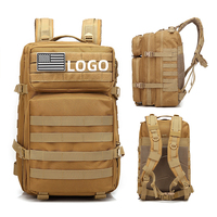 Sac à dos tactique OEM 900D Oxford avec poche Molle 45L Sac d'assaut Faible MOQ Fermeture à glissière Élégant pour le camping et la randonnée