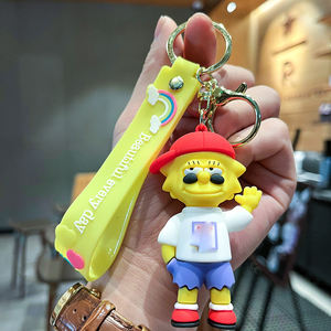 3D muñeca colgante encantador dibujos animados Skate Simpson llavero suave goma mochila accesorios llavero coche llavero colgante llavero personalizado - Product Image 4