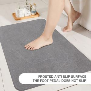 Tapis en pierre de diatomite naturelle absorbant l'eau, antidérapant, pour salle de bain, séchage rapide - Product Image 3