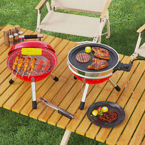 Dual Use Electric Grill Charcoal And Electricity Smokeless Portable Outdoor BBQ Grill Pan Multifunctional Foldable Detachable - Product Image 1