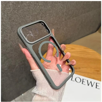 Coque magnétique transparente pour iPhone 18 Pro Max, coque rigide bordeaux pour iPhone 18 Pro Max