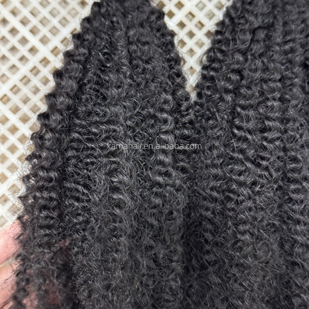 KAMA 4C Twist Soft and Bouncy Cheveux Humains Kinky Curly Hair Bundle Handmade 100% Virgin Human Hair Bundle for Braiding Detail Section 5