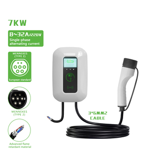 Nouveau <span class=keywords><strong>chargeur</strong></span> mural pour véhicule électrique 7 kW Type 2 32A 220V monophasé, contrôle par carte RFID, étanche IP66, câble de 5 m, utilisation domestique - Product Image 1