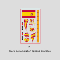 Autocollant corporel pour fête, tatouage temporaire néon scintillant en forme de drapeau pour festival et rave