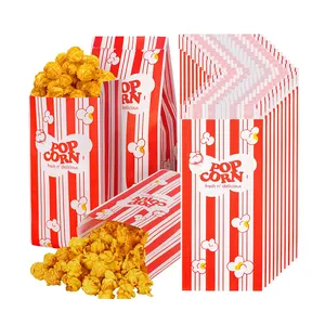Custom Printed Logo Paper Popcorn Packaging bag Small Popcorn Bags Greaseproof Paper Popcorn Bag