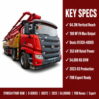 Camion pompe à béton haute pression Sany 65m Deutz d'occasion 13MPa 2023, Pièces détachées d'occasion pour pompe à béton Sany Deutz 65m Exportation Chine