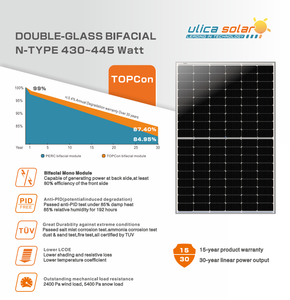 <span class=keywords><strong>Ulica</strong></span> N-Type 430-445W bifacciale doppio vetro moduli solari Topcon e tecnologia mezza cella prezzi competitivi scorta di Rotterdam - Product Image 3