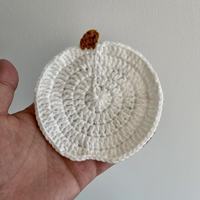 Sous-verre tricoté en forme de citrouille et de pomme, tapis en coton résistant à la chaleur, idéal pour les tables de fête d'Halloween et comme cadeau pour les amoureux des chiens