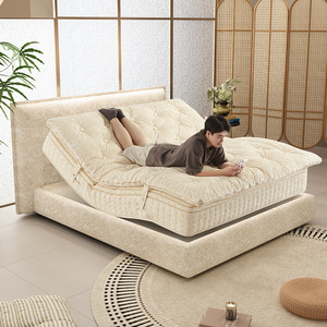 Smart <b>Mattress</b> Cotton <b>Topper</b> Medium Firmness Heating Function Modern Design Summer Use Natural Linen Color <b>Single</b> <b>Bed</b> - Product Image 5