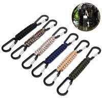 Porte-clés en paracorde avec mousqueton, anneau en D personnalisé, cordon de suspension, crochet pour poussette pour bouteille d'eau, clés, sacs à dos, hommes, femmes
