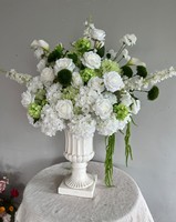 H469 Grande fleur artificielle moderne pour mariage, thème rose en soie et plante verte, 60cm 80cm, pour décoration de mariage