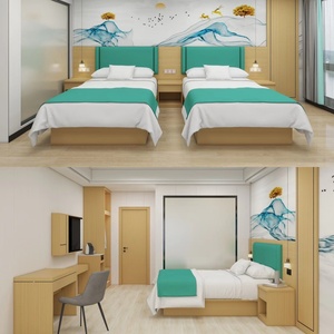Meubles de chambre à coucher d'hôtel modernes et luxueux en bois pour une utilisation en appartement Taille et couleur personnalisables écologiques - Product Image 1