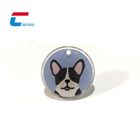 Personalizado Anti Lost Nombre NTAG213 RFID NFC QR Code Pet Tag Etiqueta epoxi para gato perro