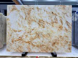 Dalles de quartzite jaune personnalisées, <span class=keywords><strong>pierre</strong></span> d'onyx naturelle translucide, panneau de quartzite cristallin, marbre pour <span class=keywords><strong>décoration</strong></span> murale intérieure et fond de scène - Product Image 5