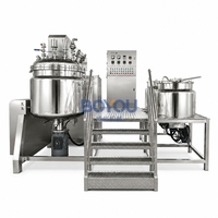 Homogénéisateur mélangeur émulsifiant 500L à chauffage électrique, type élévateur, en acier inoxydable, pour crèmes et lotions cosmétiques