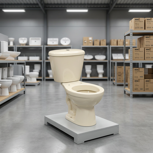 WC complet Vistaar au design européen en céramique, avec cuvette et abattant, à poser au sol - Product Image 2