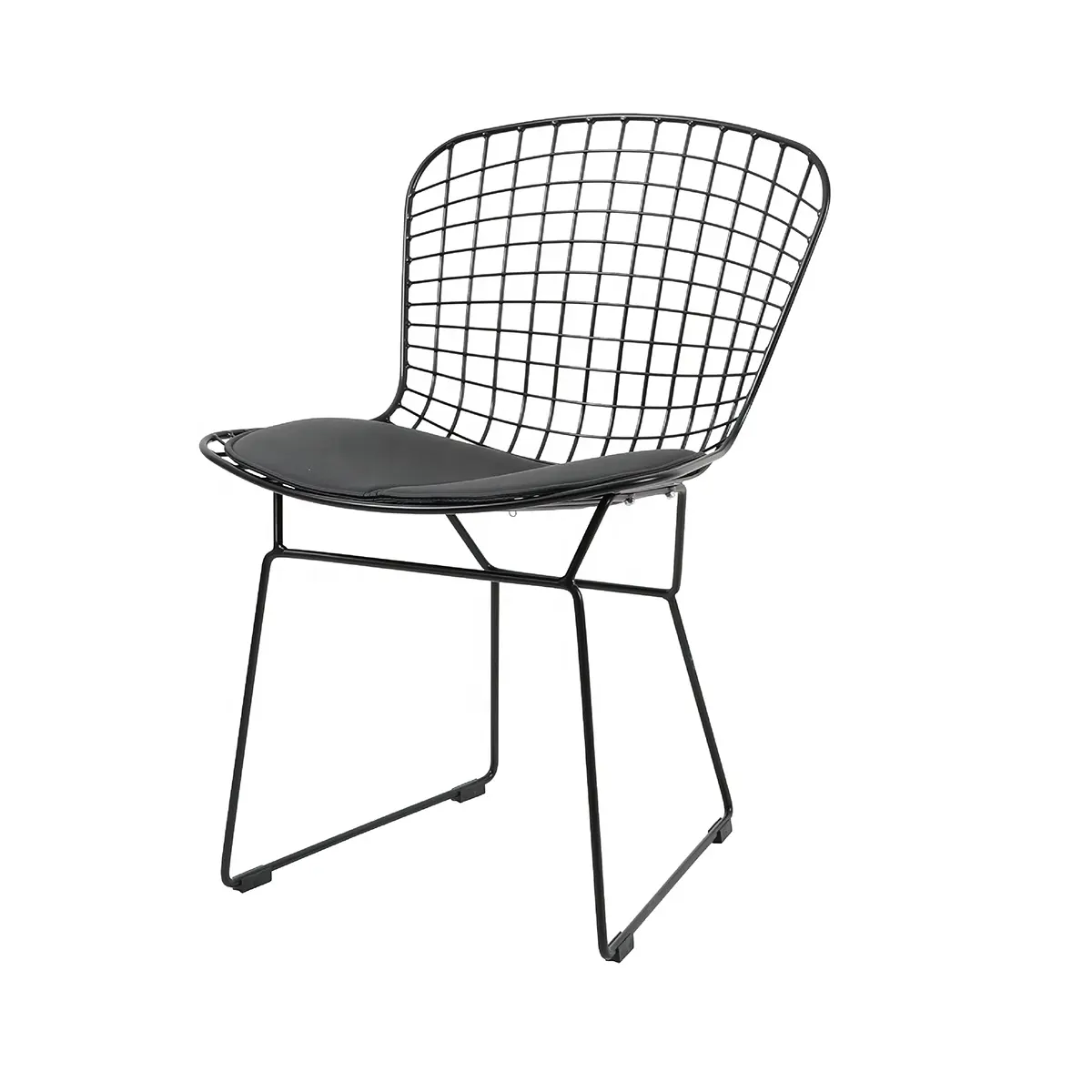 Chaise de salle à manger en maille de métal électrique, chaise en fil de cuir Pu, pour Restaurant, café, bistrot, meubles de jardin d'extérieur